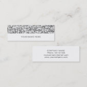 輝きの"銀製の"名刺の細い白 スキニー名刺 (正面/裏面)