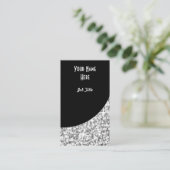 輝きの"銀製の"黒いカーブの名刺のポートレート 名刺 (スタンド正面)