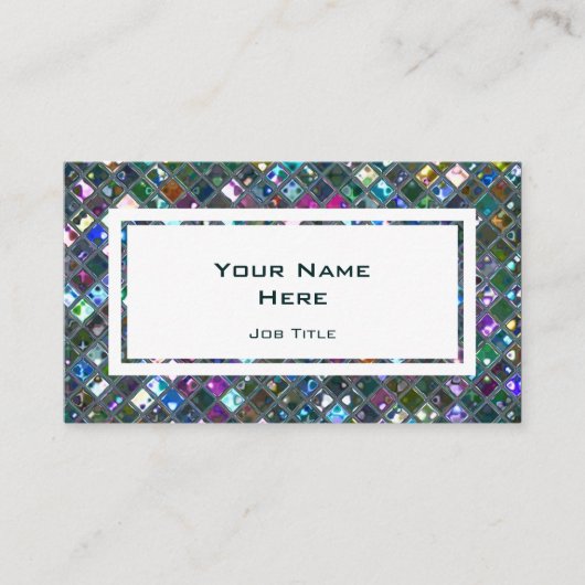 輝きは多彩の2つの白の長方形をタイルを張ります 名刺 (正面)