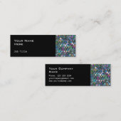 輝きは多彩の2側面の細い黒をタイルを張ります スキニー名刺 (正面/裏面)