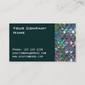 輝きは多彩の2匹のティール（緑がかった色）の側面をタイルを張ります 名刺 (裏面)