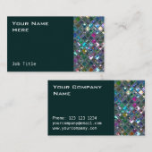 輝きは多彩の2匹のティール（緑がかった色）の側面をタイルを張ります 名刺 (正面/裏面)