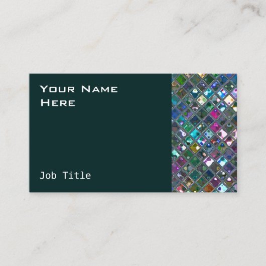 輝きは多彩の2匹のティール（緑がかった色）の側面をタイルを張ります 名刺 (正面)