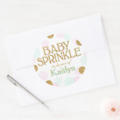 輝きは点のベビーシャワーのラベルを振りかけます ラウンドシール (封筒)