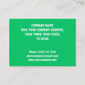 輝きぽっちゃりした緑の「VIPのパス」の名刺 名刺 (裏面)