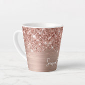 輝きらめくかしいバラ金ゴールドグラム名 カフェラテマグ (左アングル)