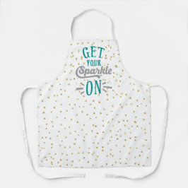 輝きを得るフェイク金ゴールドグリッター エプロン