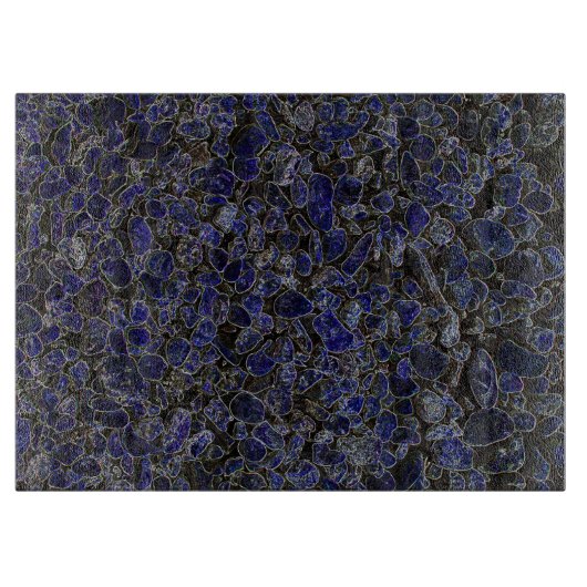 輝きを持つサファイアブルーストーンズ カッティングボード (正面)