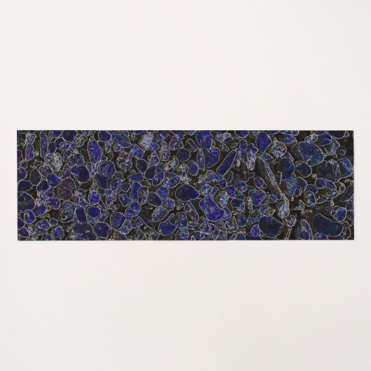 輝きを持つサファイアブルーストーンズ ヨガマット (裏面(横))