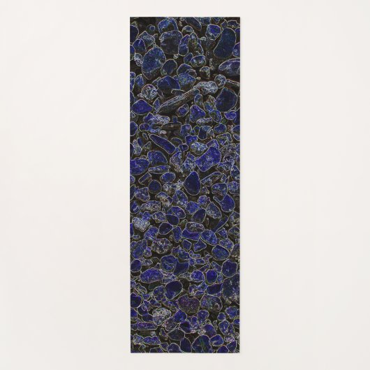 輝きを持つサファイアブルーストーンズ ヨガマット (正面)