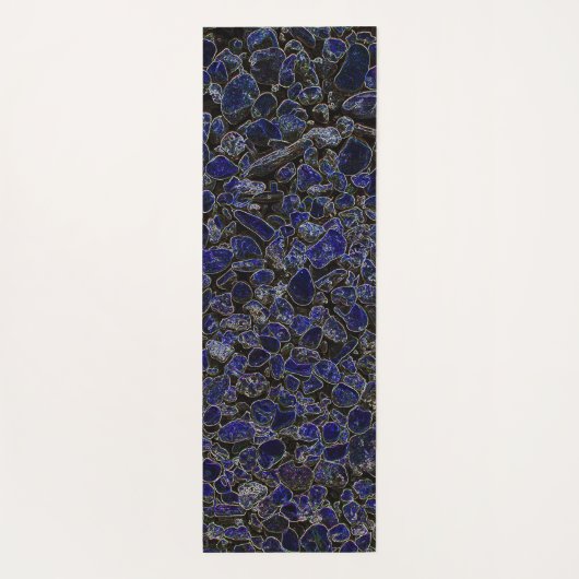 輝きを持つサファイアブルーストーンズ ヨガマット (裏面)