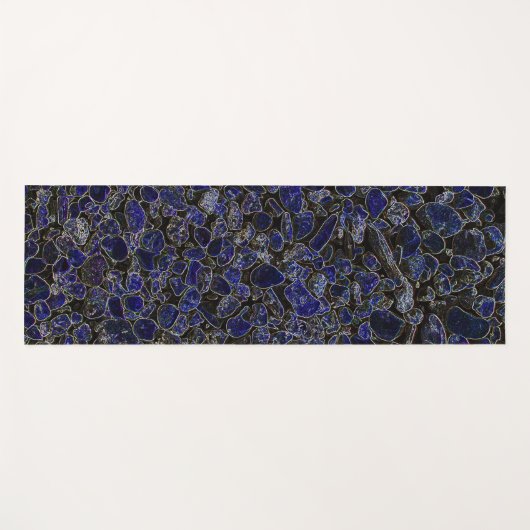 輝きを持つサファイアブルーストーンズ ヨガマット (正面(横))