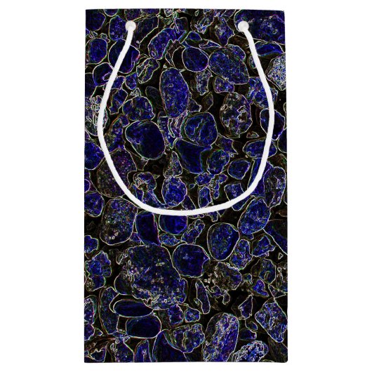 輝きを放つサファイアブルーの石 スモールペーパーバッグ (裏面)