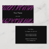 輝き及びグリッターのシマウマのプリントの名刺 名刺 (正面/裏面)