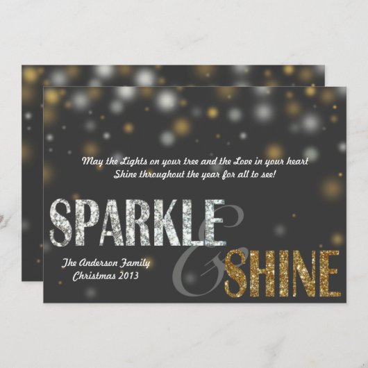 輝き及び輝やきのモダンな休日カード シーズンカード (正面/裏面)