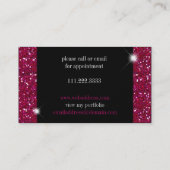 輝き及び輝やきの暗い赤紫色及びシマウマ: 名刺 (裏面)