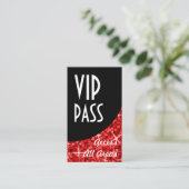 輝き赤い「VIPのパス」の黒のカーブの名刺 割引カード (スタンド正面)
