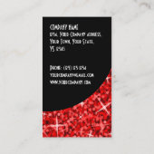 輝き赤い「VIPのパス」の黒のカーブの名刺 割引カード (裏面)