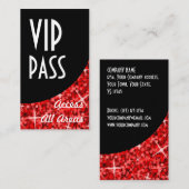 輝き赤い「VIPのパス」の黒のカーブの名刺 割引カード (正面/裏面)