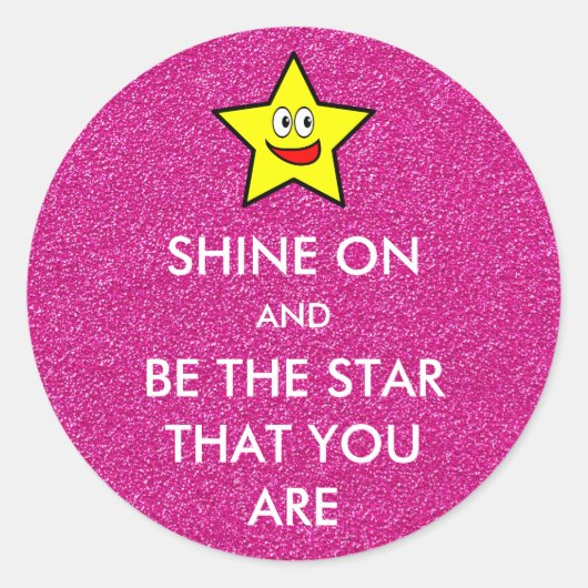 輝き、あなたのピンクのグリッター ラウンドシール (正面)