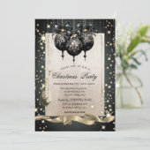 輝き、ガラス、ブラックボールカンパニークリスマスパーティー 招待状 (スタンド正面)