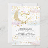 輝くお洒落小さな星のジェンダーが明らかにする サンキューカード (正面)