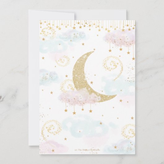 輝くお洒落小さな星のジェンダーが明らかにする サンキューカード (裏面)