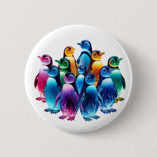 輝くかわいいペンギンたち 缶バッジ (正面)