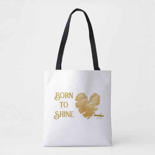 輝くために生まれた 白いトートバッグ by ポエット アディラ アコー トートバッグ (正面)