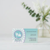 輝くで明るいクリーニングのサービス業カード 名刺 (スタンド正面)