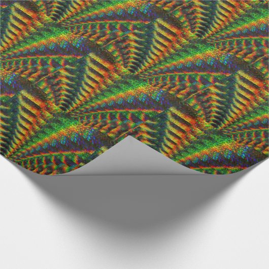 輝くなレーザー光線写真明るい虹はアーチをつけます ラッピングペーパー (角)