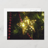 輝くな休日の星のクリスマスの照明 シーズンポストカード (正面/裏面)