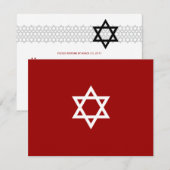 輝くな星のバー（ユダヤ教の）バル・ミツバーRSVP 出欠カード (正面/裏面)