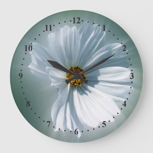 輝くな白 ラージ壁時計 (正面)