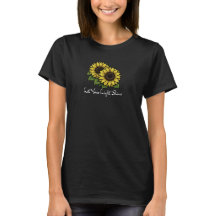 輝くひまわりの女性用Tシャツ