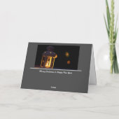 輝くアドベントロウソクを持つ気高いメリークリスマス! カード (裏面)