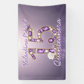 輝くアメシスト&パール ホワイトローズのキンセアニエラ 横断幕 (縦)