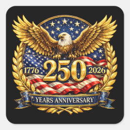 輝くアメリカ建国250周年記念鷲のエンブレム スクエアシール