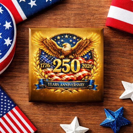 輝くアメリカ建国250周年記念鷲のエンブレム 缶バッジ
