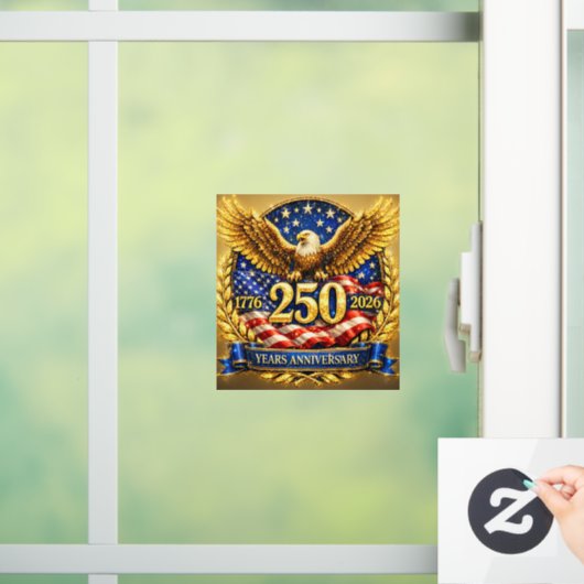 輝くアメリカ独立250周年記念鷲のエンブレム ウィンドウサイン (ホーム)