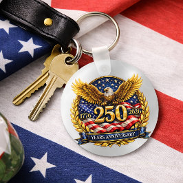 輝くアメリカ独立250周年記念鷲のエンブレム キーホルダー