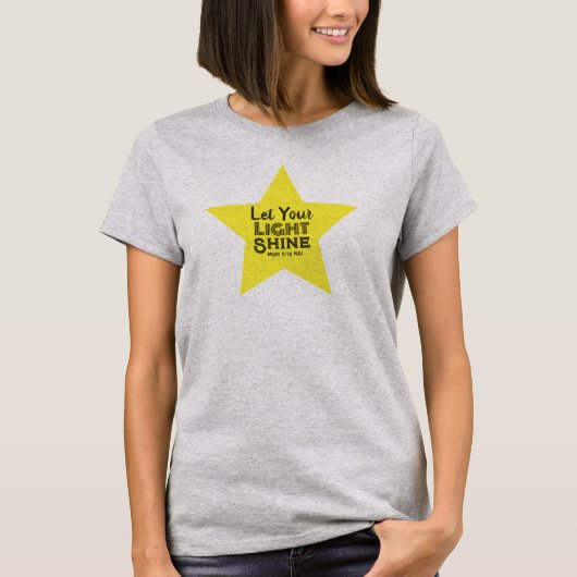 輝くイエロースターブレスレット 聖書の言葉 Tシャツ (正面)