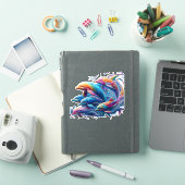 輝くイルカのアート シール (iPadカバー)