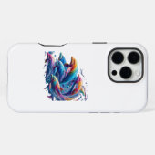 輝くイルカのアート iPhoneケース (裏面横)