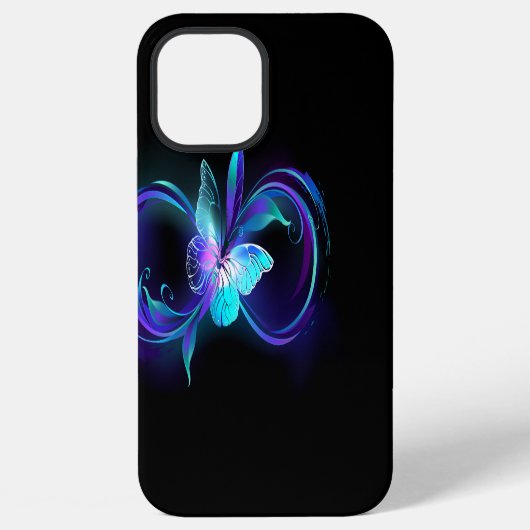 輝くインフィニティと魔法の蝶 iPhoneケース (裏面)
