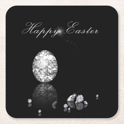 輝くイースターエッグ - 紙コースター (正面)