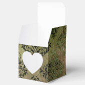 輝くエメラルドグリーンとブラックヴィンテージダマスク フェイバーボックス (オープン)