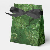 輝くエメラルドグリーンヴィンテージダマスク フェイバーボックス (正面サイド)