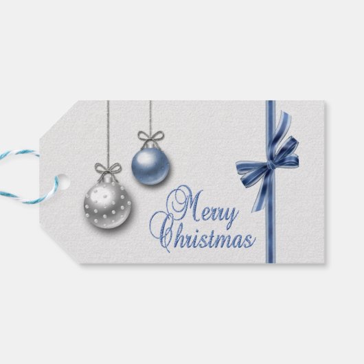 輝くエレガントクリスマスボール ギフトタグ (裏面横)