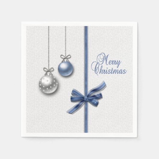 輝くエレガントクリスマスボール スタンダードカクテルナプキン (正面)